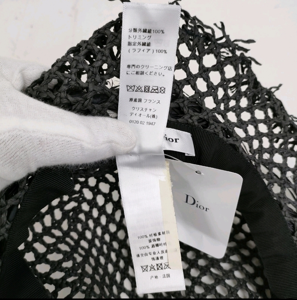 Dior Runway Hat Black 100% Paper Rare NWT Elegant Women's Hat Needs Steaming S/M - Picture 10 of 16